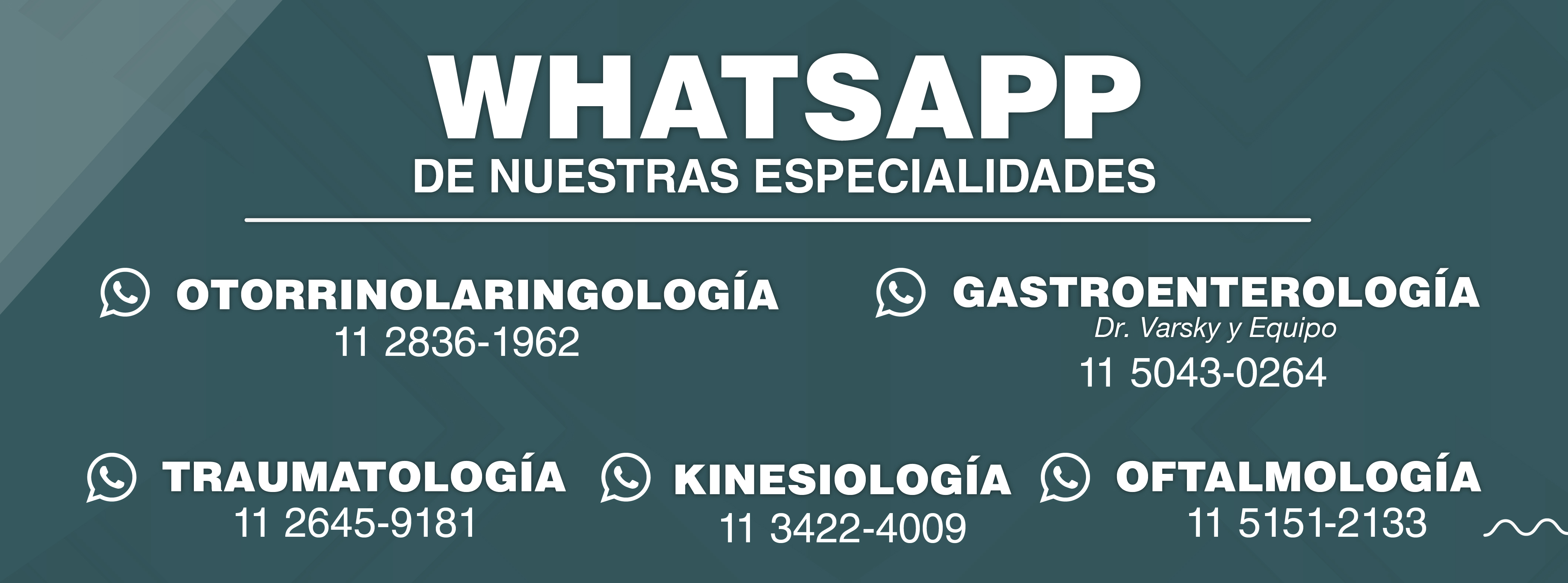 whatsapp de especialidades